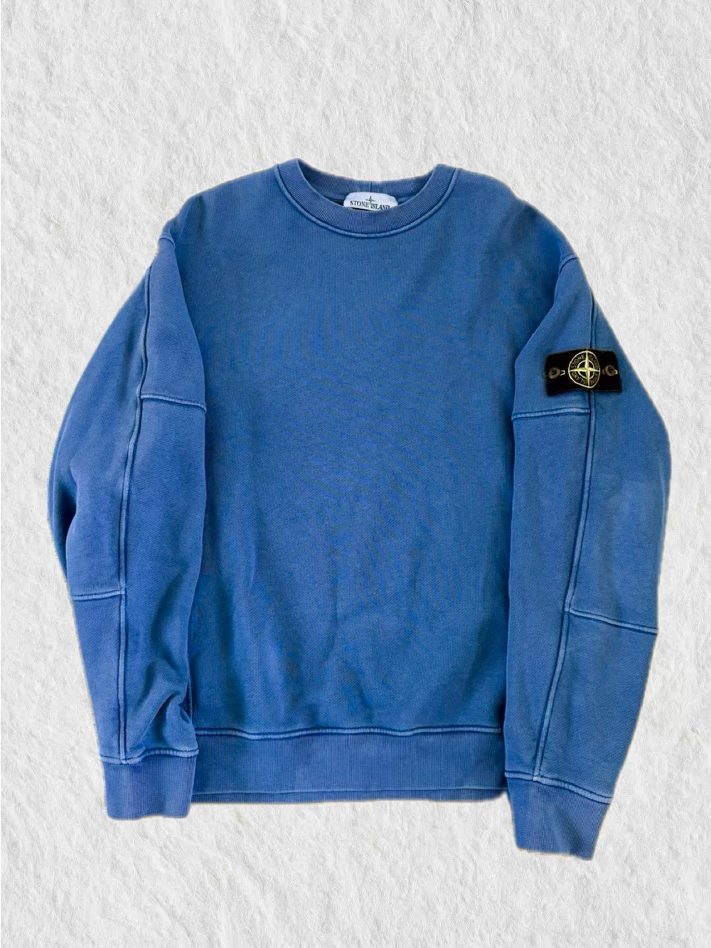 Stone Island Washed Blue Crewneck Sweatshirt